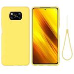 For Xiaomi Poco X3 NFC Pure Color Liquid Silicone Shockproof Full Coverage Case(Yellow)