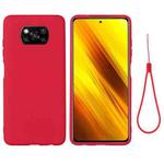 For Xiaomi Poco X3 NFC Pure Color Liquid Silicone Shockproof Full Coverage Case(Red)