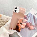 For iPhone 12 mini TPU + Acrylic Four Drop Luxury Plating Mirror Phone Case Cover (Rose Gold)