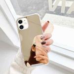 For iPhone 12 mini TPU + Acrylic Four Drop Luxury Plating Mirror Phone Case Cover (Gold)