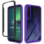 For Motorola Moto G8 Plus Starry Sky Solid Color Series Shockproof PC + TPU Protective Case(Purple)