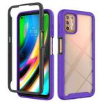 For Motorola Moto G9 Plus Starry Sky Solid Color Series Shockproof PC + TPU Protective Case(Purple)