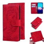 For Samsung Galaxy S20 FE / S20 FE 5G / S20 Lite Tiger Embossing Pattern Horizontal Flip Leather Case with Holder & Card Slots & Wallet(Red)