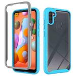 For Samsung Galaxy A11 / M11 (EU Version) Starry Sky Solid Color Series Shockproof PC + TPU Protective Case(Light Blue)