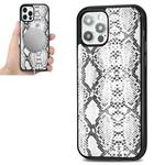 For iPhone 12 Pro Max Python Texture Embossing Magnetic PU + TPU Protective MagSafe Case(White)