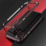 For iPhone 12 mini Blade Series Lens Protector + Metal Frame Protective Case For iPhone 12 (Black Red)