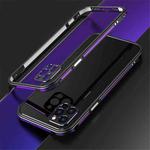 For iPhone 12 mini Blade Series Lens Protector + Metal Frame Protective Case For iPhone 12 (Black Purple)