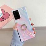 For Samsung Galaxy A51 5G Laser Marble Pattern TPU Protective Case with Ring Holder(Pink Floating Cloud)