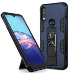 For Motorola Moto E (2020) Soldier Armor Shockproof TPU + PC Magnetic Protective Case with Holder(Blue)