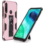 For Motorola Moto G Fast Soldier Armor Shockproof TPU + PC Magnetic Protective Case with Holder(Rose Gold)