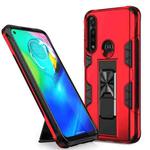 For Motorola Moto G Power Soldier Armor Shockproof TPU + PC Magnetic Protective Case with Holder(Red)