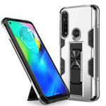 For Motorola Moto G Power Soldier Armor Shockproof TPU + PC Magnetic Protective Case with Holder(Silver)