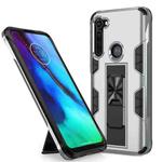 For Motorola Moto G Stylus Soldier Armor Shockproof TPU + PC Magnetic Protective Case with Holder(Silver)