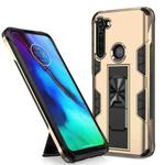 For Motorola Moto G Stylus Soldier Armor Shockproof TPU + PC Magnetic Protective Case with Holder(Gold)