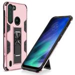 For Motorola One Fusion Soldier Armor Shockproof TPU + PC Magnetic Protective Case with Holder(Rose Gold)