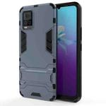 For vivo V20 PC + TPU Shockproof Protective Case with Holder(Navy Blue)