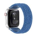 Nylon + Leather Braided Watch Band For Apple Watch Series 8&7 41mm / SE 2&6&SE&5&4 40mm / 3&2&1 38mm, Size:S(Blue)