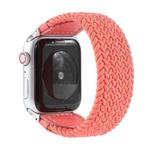 Nylon + Leather Braided Watch Band For Apple Watch Series 7 41mm / 6 & SE & 5 & 4 40mm / 3 & 2 & 1 38mm, Size:M(Rose Red)