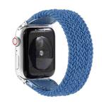 Nylon + Leather Braided Watch Band For Apple Watch Series 8&7 41mm / SE 2&6&SE&5&4 40mm / 3&2&1 38mm, Size:L(Blue)