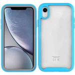 For iPhone XR Starry Sky Solid Color Series Shockproof PC + TPU Protective Case(Light Blue)