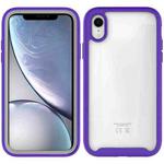 For iPhone XR Starry Sky Solid Color Series Shockproof PC + TPU Protective Case(Purple)