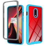 For OnePlus 7 Starry Sky Solid Color Series Shockproof PC + TPU Protective Case(Light Blue)