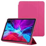 3-fold Horizontal Flip Smart Leather Case with Sleep / Wake-up Function & Holder For iPad Air 2022 / 2020 10.9(Rose Red)