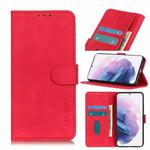 For Samsung Galaxy S21 Plus 5G KHAZNEH Retro Texture PU + TPU Horizontal Flip Leather Case with Holder & Card Slots & Wallet(Red)