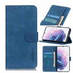 For Samsung Galaxy S21 Plus 5G KHAZNEH Retro Texture PU + TPU Horizontal Flip Leather Case with Holder & Card Slots & Wallet(Blue)