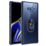 For Samsung Galaxy Note9 Shockproof Transparent TPU + Acrylic Protective Case with Ring Holder(Blue)