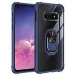 For Samsung Galaxy S10E Shockproof Transparent TPU + Acrylic Protective Case with Ring Holder(Blue)