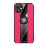 For iPhone 12 mini XINLI Stitching Cloth Textue Shockproof TPU Protective Case with Ring Holder (Red)