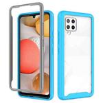For Samsung Galaxy A42 5G Starry Sky Solid Color Series Shockproof PC + TPU Protective Case(Light Blue)