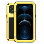 For iPhone 12 Pro Max LOVE MEI Metal Shockproof Life Waterproof Dustproof Protective Case(Yellow)