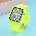 Transparent TPU Integrated Watch Band For Apple Watch Series 7 45mm / 6 & SE & 5 & 4 44mm / 3 & 2 & 1 42mm(Fluorescent Green)