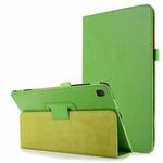 For Samsung Galaxy Tab A7 10.4 (2020) T500 Litchi Texture Horizontal Flip Solid Color Leather Case with Holder(Green)