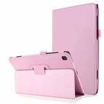 For Samsung Galaxy Tab A7 10.4 (2020) T500 Litchi Texture Horizontal Flip Solid Color Leather Case with Holder(Pink)