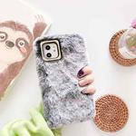 Pure Color Flat Plush Shockproof Case For iPhone 12 / 12 Pro(Grey)