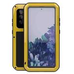 For Samsung Galaxy S20 FE LOVE MEI Metal Shockproof Waterproof Dustproof Protective Case with Glass(Yellow)