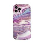 Marble Pattern TPU Protective Case For iPhone 12 mini(Purple Waves)