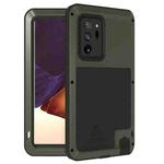 For Samsung Galaxy Note 20 Ultra LOVE MEI Metal Shockproof Waterproof Dustproof Protective Case without Glass(Army Green)