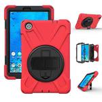 For Lenovo Tab M8 Shockproof Colorful Silicone + PC Protective Case with Holder & Hand Grip Strap & Shoulder Strap(Red)