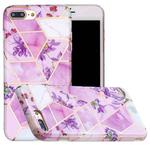 Full Plating Splicing Gilding Protective Case For iPhone 7 Plus / 8 Plus(Purple Flowers Color Matching)