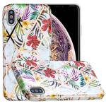 For iPhone X / XS Full Plating Splicing Gilding Protective Case(Tropical Rainforest Color Matching)