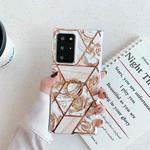 For Samsung Galaxy S20 Electroplating Stitching Pattern Soft TPU Protective Case with Ring Holder(Stitching Gold Flowers)