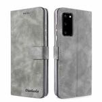 Diaobaolee Pure Fresh Texture Horizontal Flip Leather Case with Holder & Card Slots & Wallet & Photo Frame For Samsung Galaxy S20 FE(Grey)