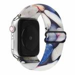 Ethnic Style Buckle Watch Band For Apple Watch Series 7 45mm / 6 & SE & 5 & 4 44mm / 3 & 2 & 1 42mm(Blue White)
