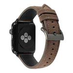 Litchi Texture Genuine Leather Watch Band For Apple Watch Series 7 41mm / 6 & SE & 5 & 4 40mm / 3 & 2 & 1 38mm(Khaki)