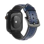 Genuine Leather Watch Band For Apple Watch Series 7 41mm / 6 & SE & 5 & 4 40mm / 3 & 2 & 1 38mm(Blue)