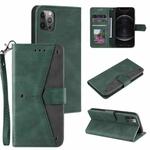 For iPhone 11 Pro Stitching Calf Texture Horizontal Flip Leather Case with Holder & Card Slots & Wallet (Green)